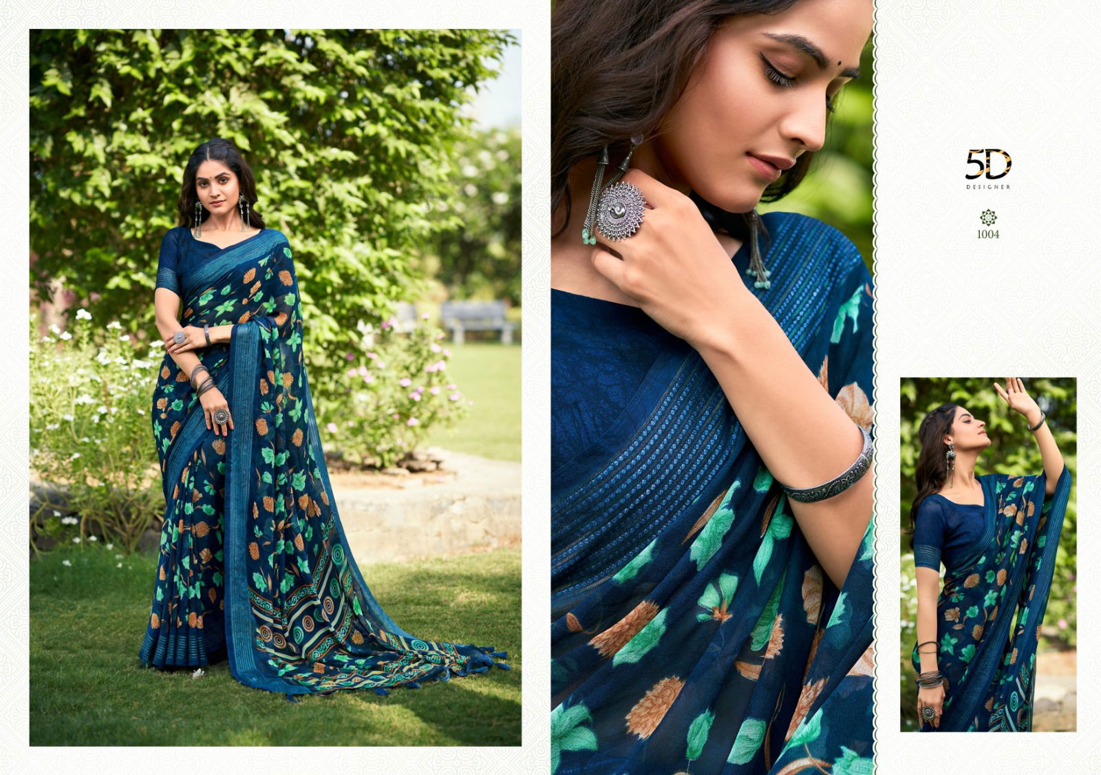 Jodha 17 5D Printed Designer Georgette Sarees Wholesale Shop In Surat